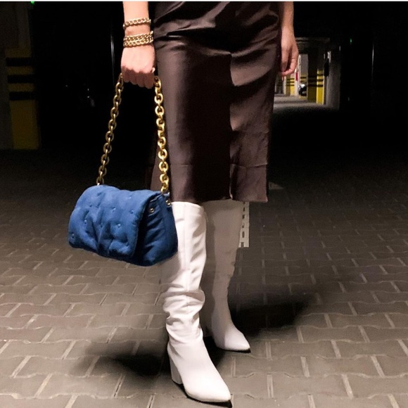 Zara Quilted Denim Shoulder Bag NWT - Picture 14 of 16